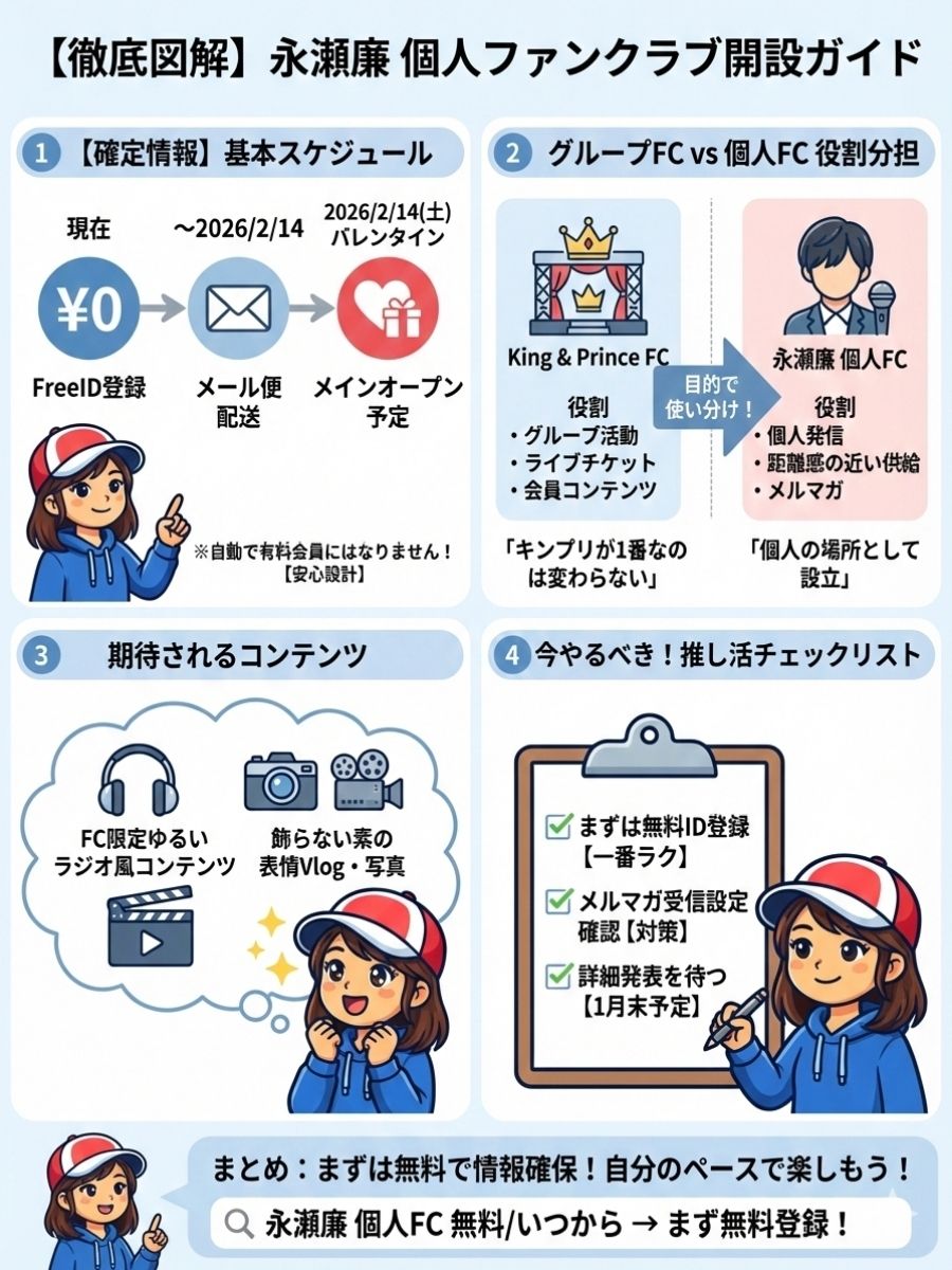 【2026年2月】永瀬廉の個人FCとは？無料登録・会費・グループFCとの違いを解説