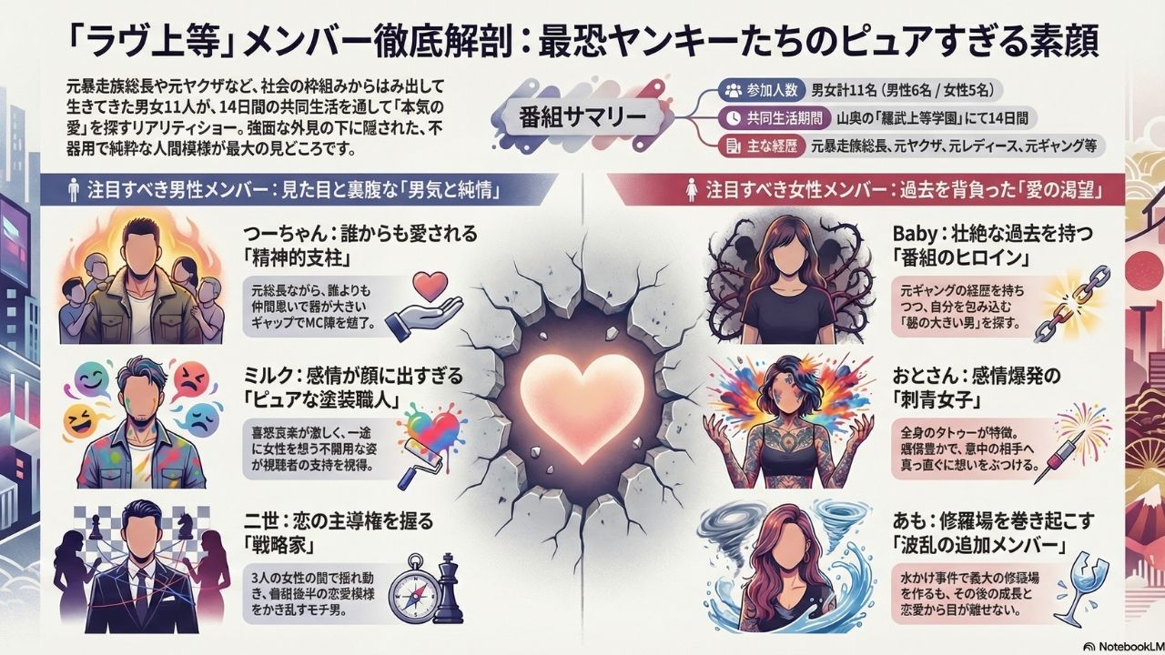 【Netflix】元ヤン恋リア「ラヴ上等」主要メンバー