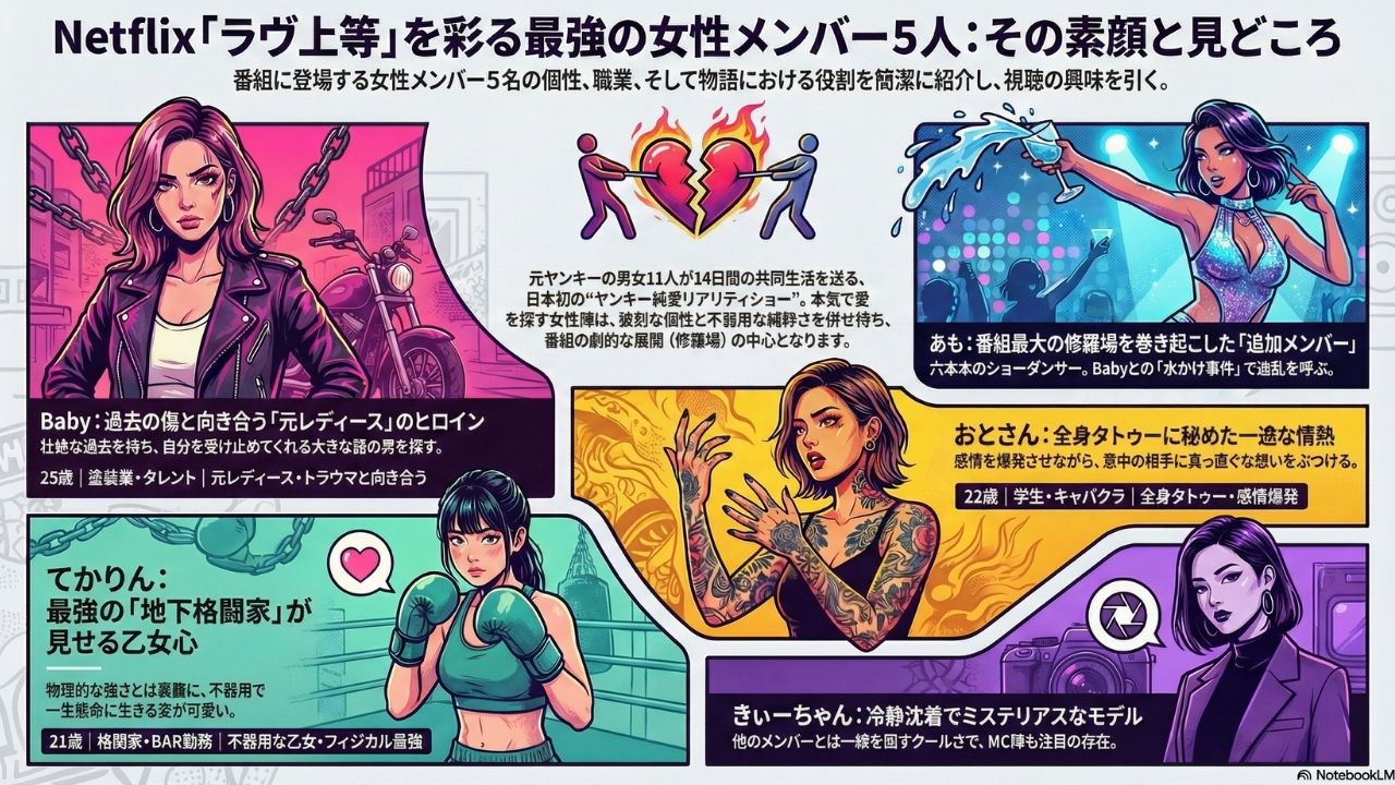 【Netflix】元ヤン恋リア「ラヴ上等」女性メンバー