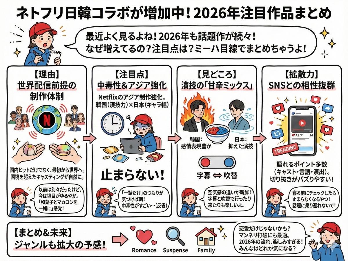 ネトフリ日韓コラボが増加中!2026年注目作品まとめ