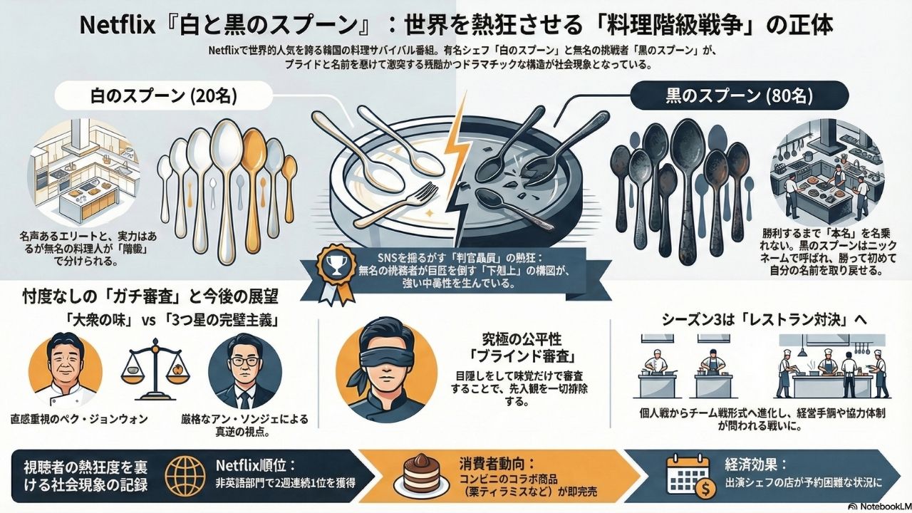 白と黒のスプーン