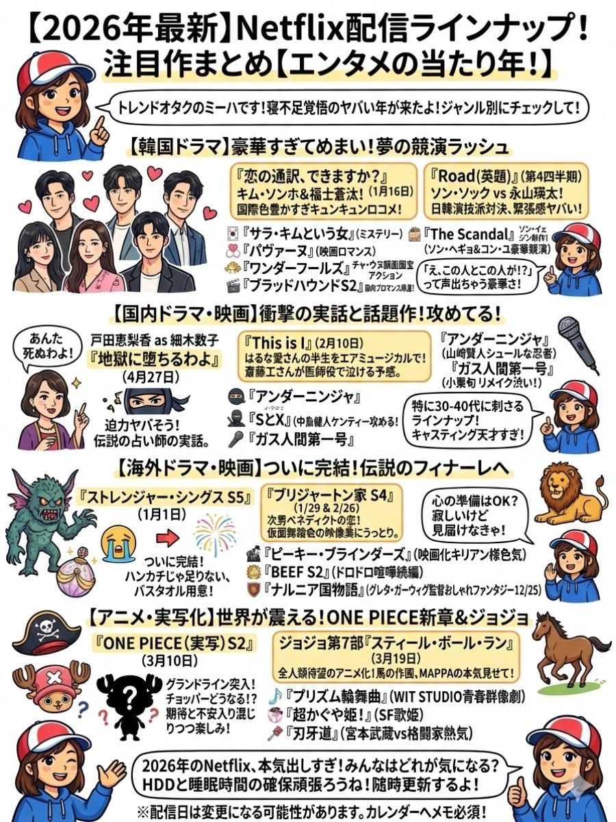 【2026年最新】Netflix配信ラインナップ一覧！注目作を厳選まとめ