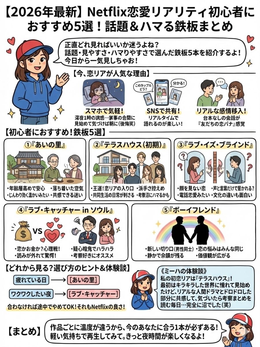 Netflix恋愛リアリティで今いちばん話題なのは?初心者におすすめ5選【2026年版】