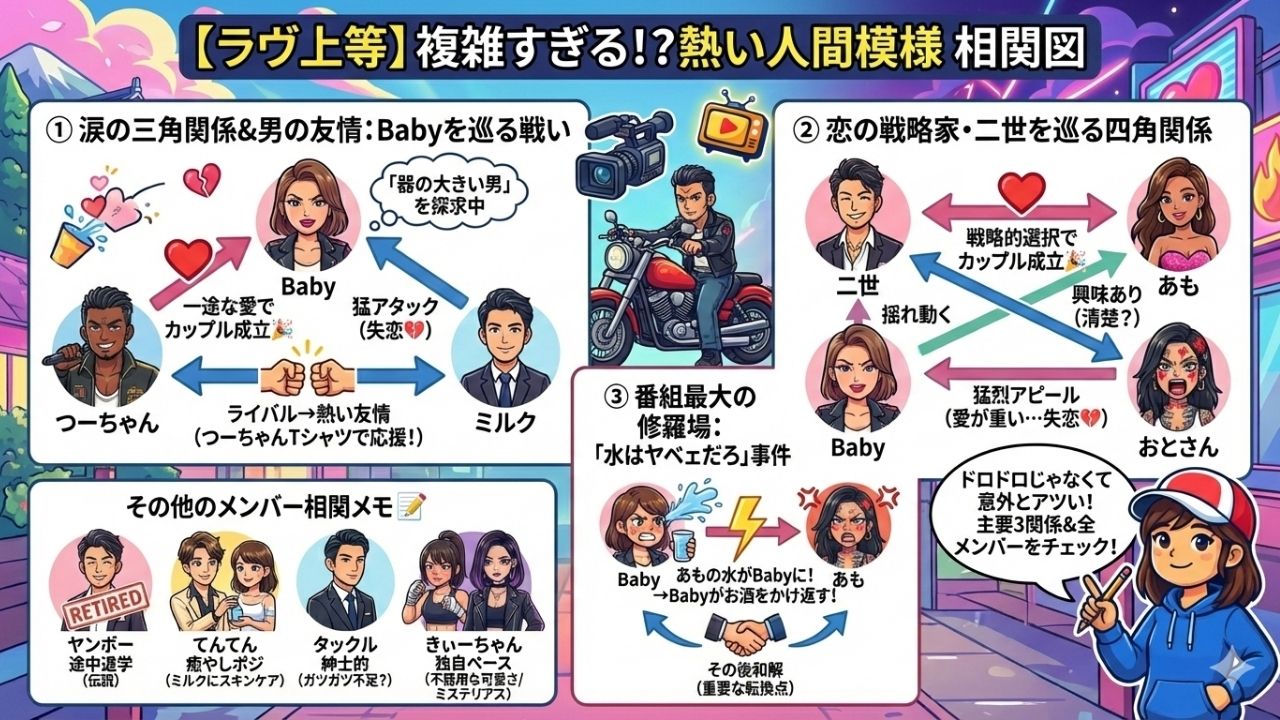 【Netflix】元ヤン恋リア「ラヴ上等」メンバー相関図