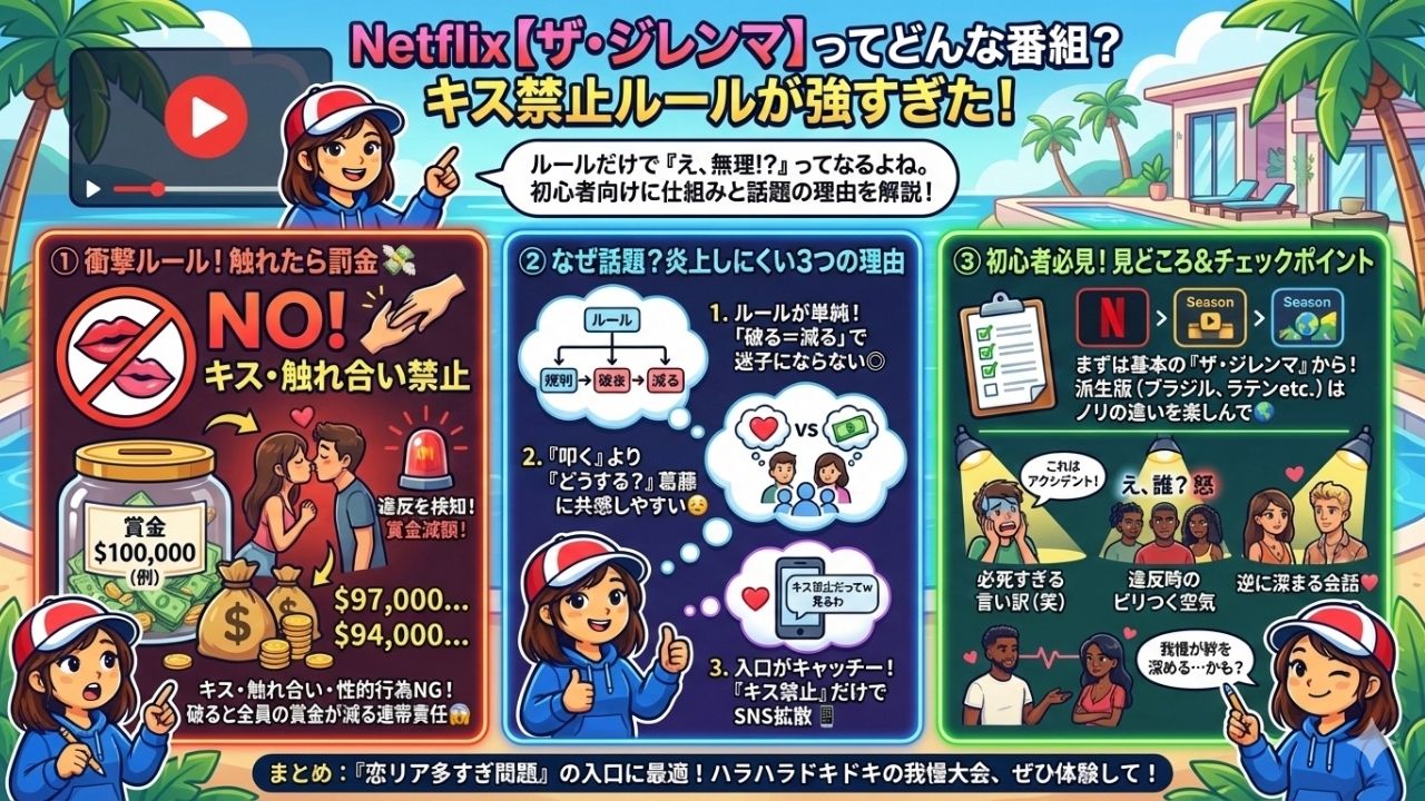 Netflixのザ・ジレンマってどんな番組?キス禁止ルールが強すぎた