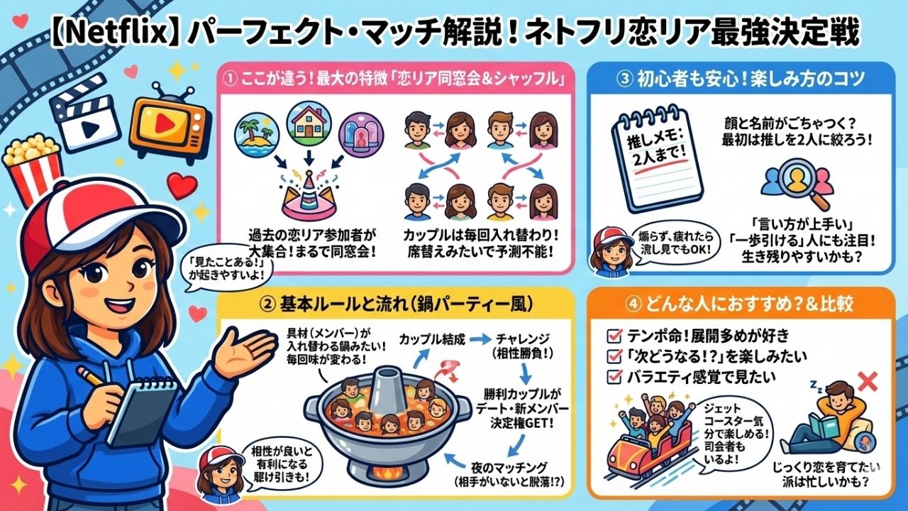 【Netflix】パーフェクト・マッチは何が違う？ネトフリ恋リア最強決定戦をやさしくまとめ