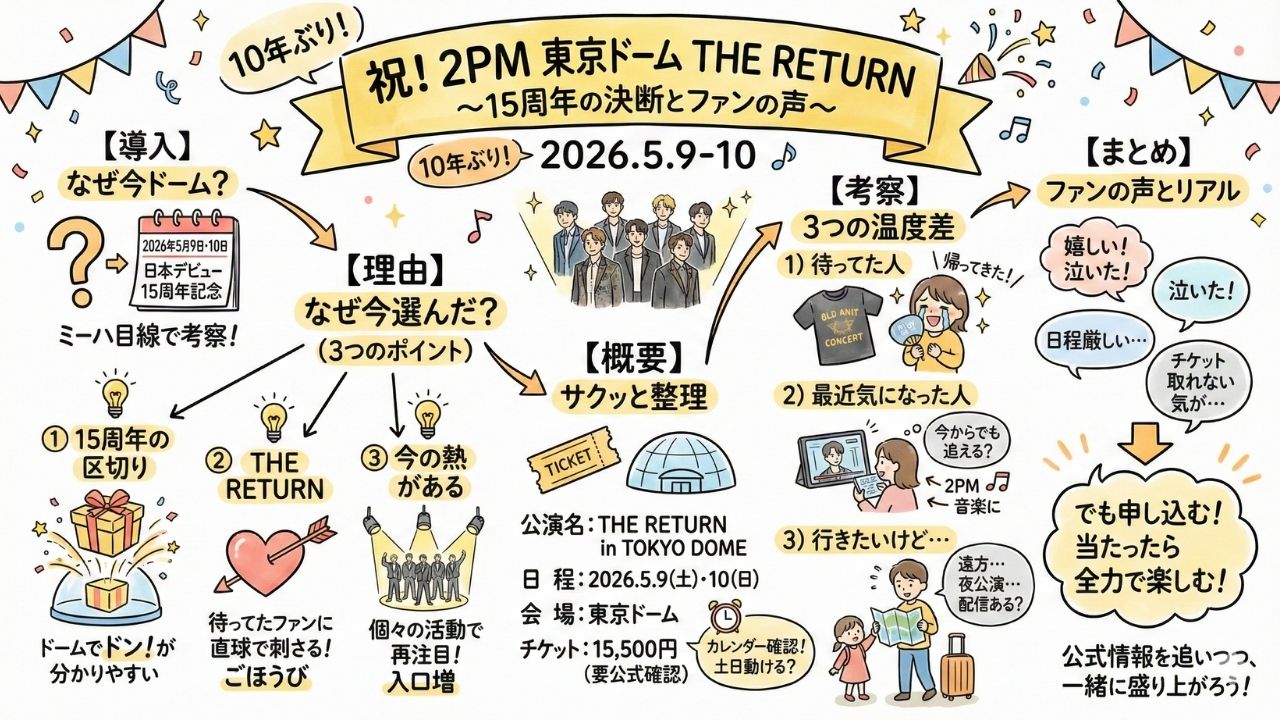 2PM東京ドームはなぜ今？10年ぶり決断の理由とファンの声まとめ