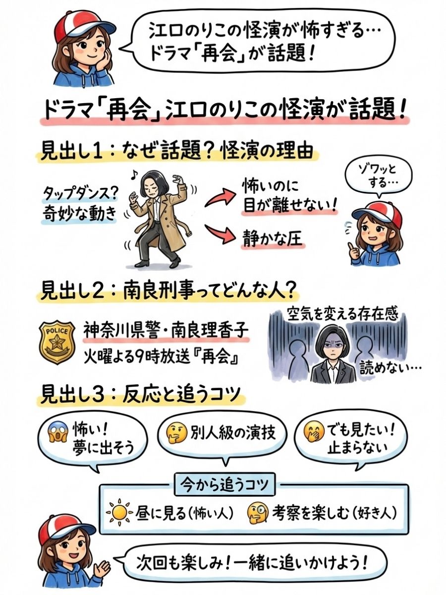 江口のりこの怪演が怖すぎる…ドラマ「再会」が話題
