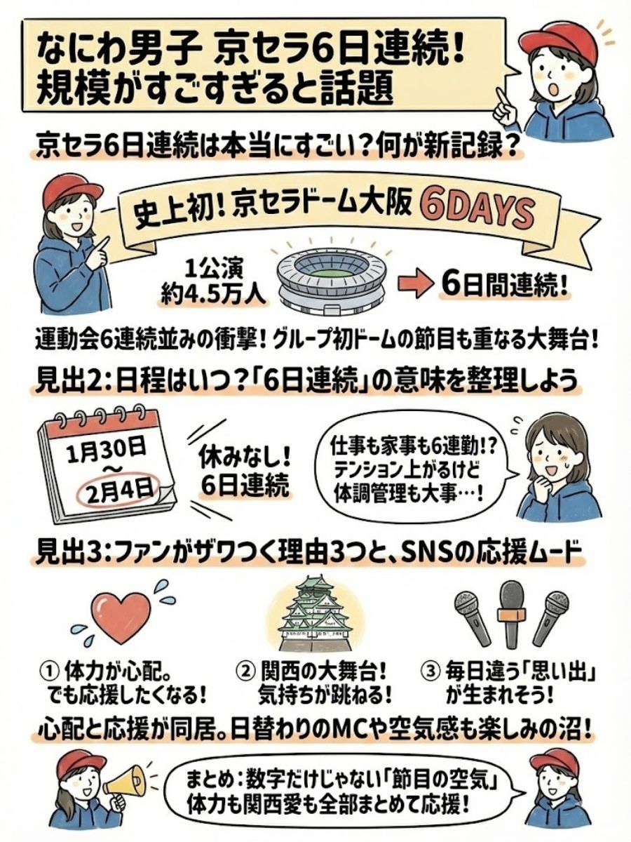 なにわ男子が京セラ6日連続！規模がすごすぎると話題に