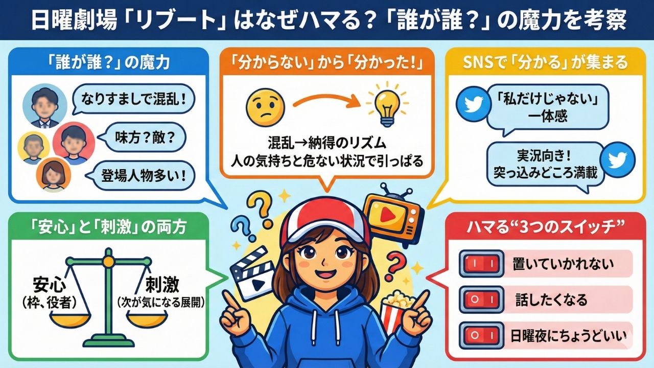 日曜劇場「リブート」はなぜハマる？「誰が誰？」の魔力を考察