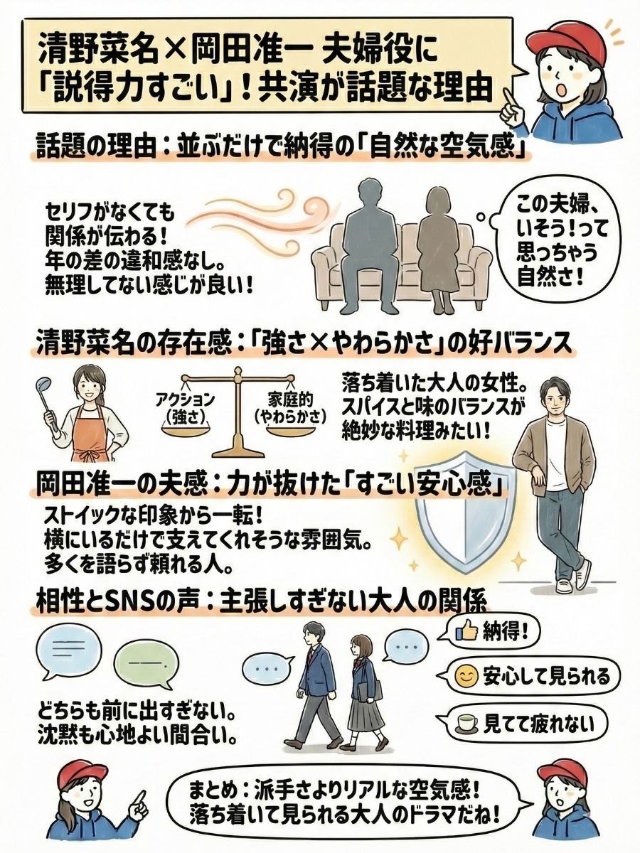 清野菜名×岡田准一の夫婦役に「