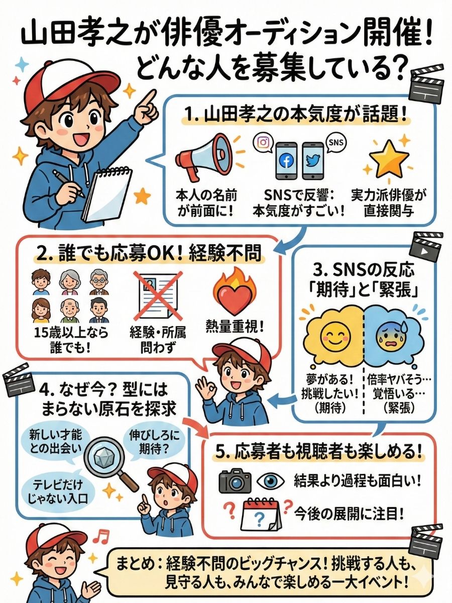 山田孝之が俳優オーディション開催！どんな人を募集している？